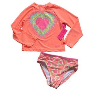 Betsey Johnson Girls Tankini Swimming Suit-Orange-Size 10-NWT
